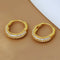 Round 18k Gold Plated Sterling Silver Zircon Inlaid Huggie